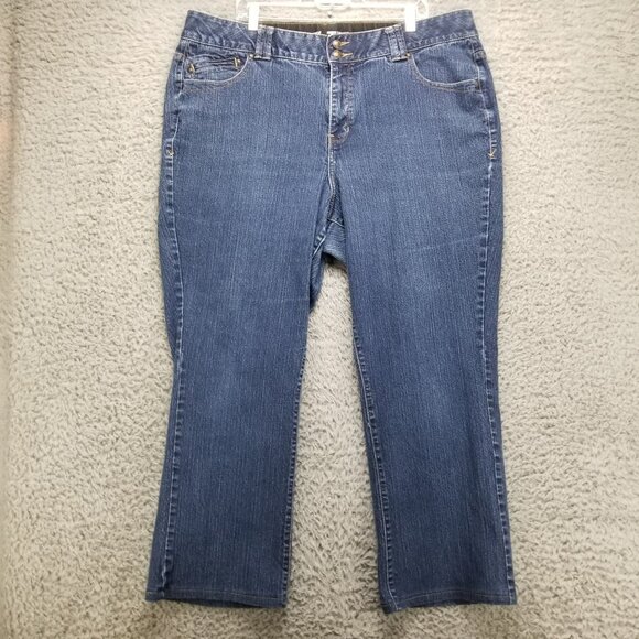 Lane Bryant Jeans Womens 22 Plus Blue Stretch Straight Leg Denim*Altered* - Picture 1 of 14